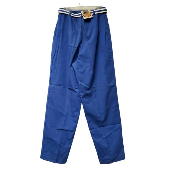 90s Deadstock Picket and Post blue pleated trousers with belt . size 14 - Picture 4 of 6
